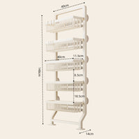 Refrigerator Side Storage Rack with Dual Pull Baskets, Wall-Mounted, Narrow Gap, Multi-Layer Organizer