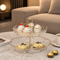 2 Layer Cupcake Stand, Premium Stackable Buffet Risers, Round Food Risers for Dessert Serving, Detachable Serving Stand
