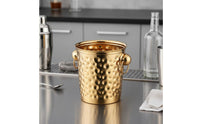 Hammered Stainless Steel Ice Bucket Easy to Gleaming Metal Champagne Bucket Cooling Stainless Steel Beverage Chiller for Restaurants, Party