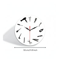 Barber Wall Clock Decorative Wall Clock with Silent Movement Round for Barbers