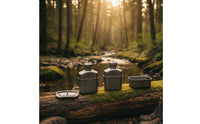 3 Pieces Titanium Bottle and Container Set Matte Water Bottle with Food Containers Camping Cookware Set Ultralight Drinkware