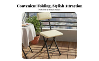 Foldable Design Folding Chair Space Saving Portable Backrest Chair No Assembly Required Padded Folding Stool Sturdy Construction for Homeowners, Office Workers, Balcony, Dormitory, Dining Room, Kitchen