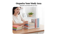 Rolling Book container Large Capacity Desktop Organizer Portable Handle for Study Room