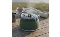 Space-Saving Foldable Silicone Kettle 1000ml Capacity Foldable Silicone Teapot Heat-Resistant Handle Portable Water Boiling Pot Fast Heating for Hikers, Campers
