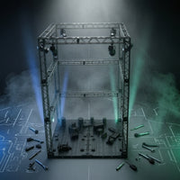 Industrial-Style Model Display Stage Standalone Display Stage with Frame Sturdy Backdrop Stand Modular for Hobbyists, Dioramas