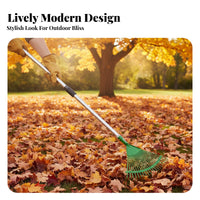 Telescopic Foliage Rake Rust-Resistant Adjustable Garden Rake