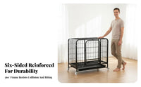 Easy to Clean Large Dog Enclosure with Wheels Removable Tray Heavy Duty Dog Crate Multiple Doors Pet Enclosure Paw-Friendly Floor Grid for Medium Dogs, Outdoor