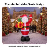 Air-Inflated Inflatable Santa Built-in Fan Giant Inflatable Santa Full-Body Christmas Yard Decor Gift Prop for Indoor Display