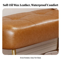 Retro Design Metal Frame Entryway Bench Luxury design Indoor Furniture adaptable Use Accent Seating dense foam Filling for Adults, Homeowners, Interior Decorators, Living Room, Cloakroom, Bedroom, Commercial Spaces