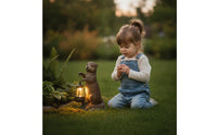 Outdoor Otter Figurine with Lantern Resin Otter Statue with Lantern Weather-Resistant Solar Garden Statue Waterproof for Gardeners, Nature Lovers, Patio, Flower Bed, Walkway