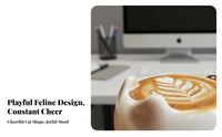 Coffee Cup Cat Ornament Cute Design Latte Art Cat Figurine Mini Coffee Cup Figurine for Office Workers, Students, Car Dashboard, Home Decor, Bookshelf