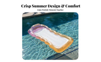 With Backrest Inflatable Water Lounger Glitter Filled Inflatable Pool Lounger Ergonomic Headrest for Adults, Teens, Beach, Travel, Hot Tub