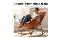 Comfortable Padding Upholstered Rocking Chair snug Upholstered Rocking Armchair Sturdy Frame Indoor Seating Ergonomic Design for Adults, Homeowners, Seniors, Balcony, Living Room, Bedroom, literary alcove