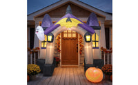 Halloween Haunted House Archway Outdoor Inflatable Arch with Ghost Illuminated Inflatable Arch Giant for Families