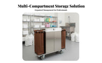 Hotel Textile Management Cart Lockable Doors Locking Housekeeping Trolley Dust-Resistant Lid Housekeeping Cart with Wheels for Janitors, Guest Rooms