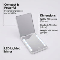 Folding Makeup Lights for Bedroom Vanity, Double Sided Illuminated Dressing Table Mirror, Compact Travel Design Handheld