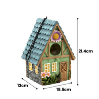 Realistic Design Resin Birdhouse Intricate Details Hanging Birdhouse Hand Painted for Courtyard, Outdoor