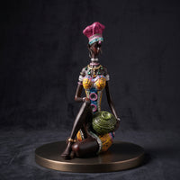 African Woman Figurine Freestanding African Woman Sculpture Cultural Lady Figure for Living Room