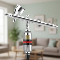 Lower Drain Section Double-Filtration Moisture Separator Side Inlet Holes Inline Airbrush Filter Cylindrical Transparent Airbrush Filter Easy to Install