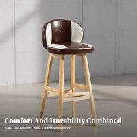 Modern Design Upholstered Low-Back High Stool Built-in Footrest Upholstered Stool with Backrest Padded Cushion Counter Chair Stable Frame for Homeowners, Families, Business Owners, Home Bar, Reception Desk, Restaurant, Kitchen Island