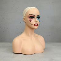 Hairpiece Display Head Semi-Matte Finish Pin Insertable Mannequin Head Stable Base Hat Display Stand Prop for Show