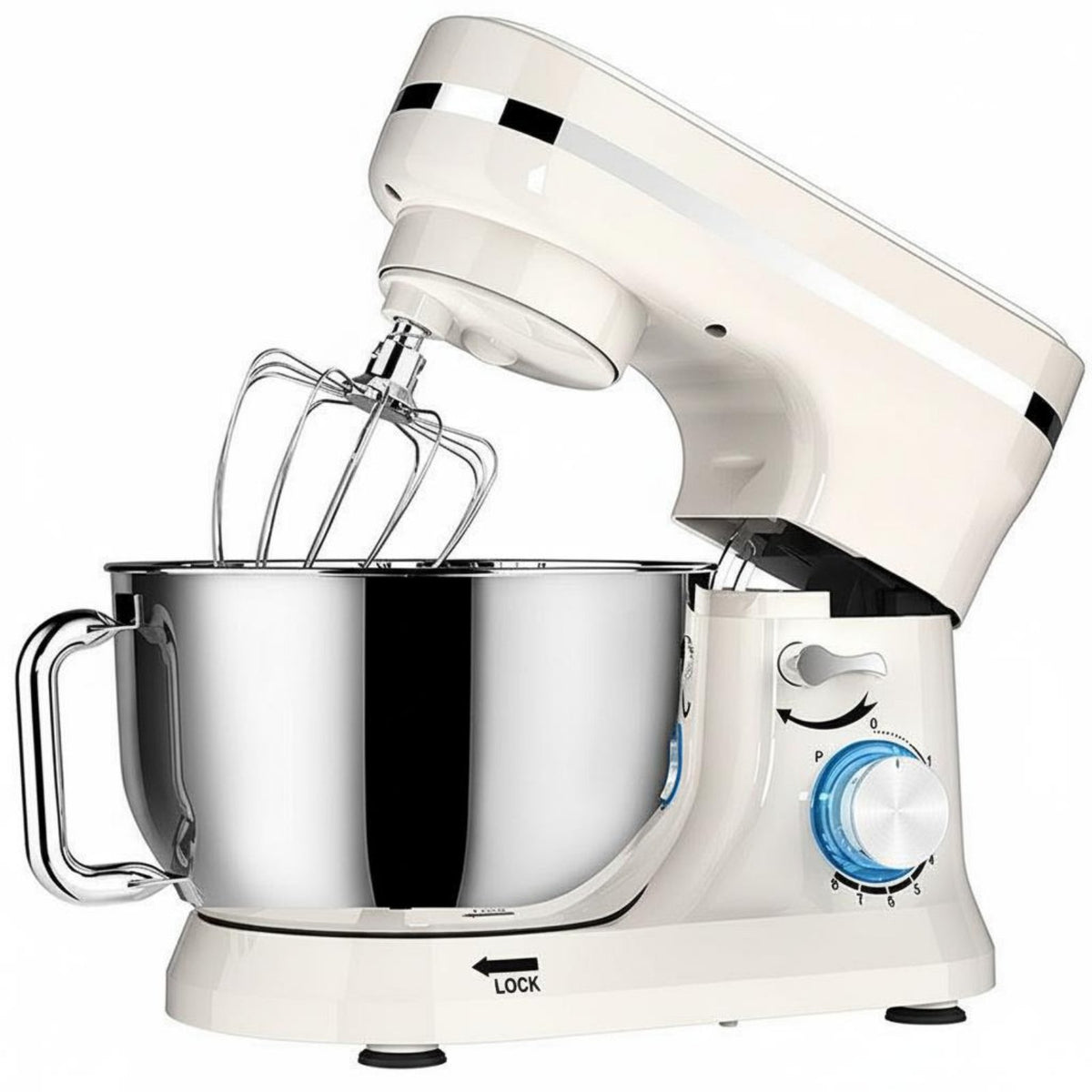 304 Stainless Steel Bowl Electric Stand Mixer Pulse Function Batter Kneading Machine Large Capacity for Families, Bakers, Home Use