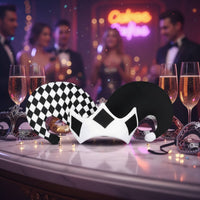 Harlequins Clown Hat Black and Checkered Fool Hat Funny Party Accessory for April Fools, Stage Performance