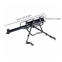 With Side Wings Quick Release Cycle Rack 50kg Load Capacity Aluminum Alloy Bike Pannier Rack Mountain Bike Rear Carrier for Commuting