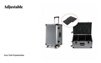 Telescopic Handle Rolling Tool Box Sturdy Wheels Equipment Case Reinforced Corners Portable Storage Large Capacity for Professionals, DIY Enthusiasts, Job Sites, Jobsite, Workshop, on-Site Service