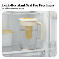 Large Capacity Beverage Pitcher Sealed Lid Refrigerator Drink Container with Spout Leak-Tight Seal Iced Tea Pitcher with Infuser for Picnic, Party