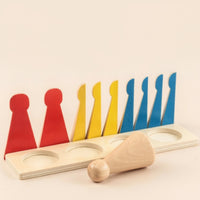 Child-Centered Fraction Puzzle Educational Wooden Matching Board Fine Motor Matching Board with Pegs Colorful for Preschoolers, Toddlers, Kids, Classroom, Preschool