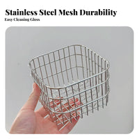 Wire Basket Organizer Space Saving Durable Metal for Bathroom