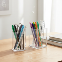 INS Style Acrylic Transparent Pen Holder for Desk Organization