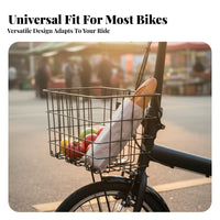 Folding Bike Basket Foldable Front Hanging Bike Basket Large Capacity for Commuters, Shoppers, Grocery Shopping, Commuting, Outdoor Biking