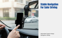 Crystal Car Phone Holder, Universal Suction Mount, 360° Rotating Anti-Shake Navigation Stand, Multifunctional Dashboard