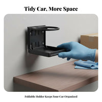 Foldable Car Cup Holder Folding Design Additional Car Drink Holder Space Saving Foldable Beverage Rack for Truckers, RV Owners, Truck, Boat