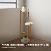 Nordic Design Multi-Tier Plant Stand Minimalist Aesthetic Tiered Corner Stand Space-Saving Design Display Shelf Stable Tripod Base for Gardeners, Homeowners, Living Room, Balcony, Bedroom, Office