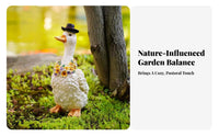 Pastoral Design Solar Duck Statue Weather-Resistant Duck Garden Light Hand-Painted Details for Gardeners, Patio, Porch