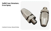 Adjustable Solid Cone Nozzle Adjustable Angle Cone Nozzle Leakproof Stainless Steel Cleaning Tip for Professionals, Humidification