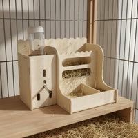 Water-Resistant Wooden Hay Feeder Multi-Purpose Rabbit Hay Rack Easy to Assemble Guinea Pig Feeder Sturdy for Rabbits, Chinchillas