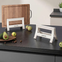 Cutting Board Stand, For Rental Kitchens, Anti-Slip, Aluminum Alloy, Matte Finish, Space-Saving, Freestanding