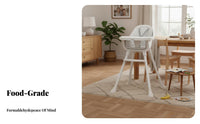 Washable Feeding Chair with Tray Easy to Clean Modern Toddler Dining Seat Food-Grade Material Modern Toddler Dining Chair 5-Point Safety Harness for Toddlers, Infants, Parents, Mealtime, Home, Kitchen, Living Room
