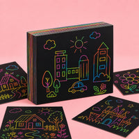A4 Colorful Scratch Art Paper for Kids DIY Creative Scratch-off Fun 16K 8K Handmade Scratch Book