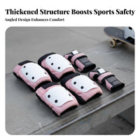 6 Pieces Knee Elbow Wrist Guard Set Thickened Padding Roller Skating Guard Set Impact Resistant Skateboarding Guard Gear for Adults, Biking