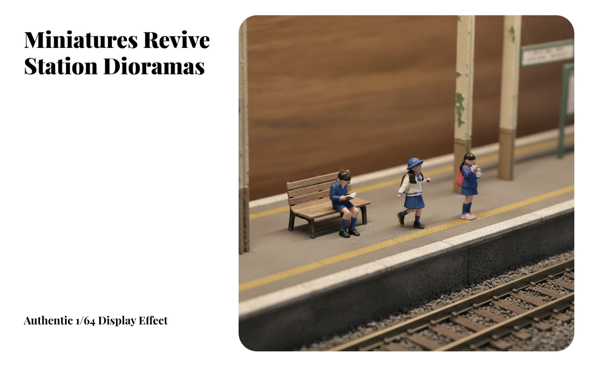 Miniature Schoolchildren Figures | Detailed Facial Features, Collectible, 1/64 Scale Miniature Figures, for Desk Display