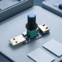 USB Fan Speed Controller Compact Design Rotary Knob Fan Regulator USB Rotary Controller Printed Dimensions