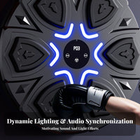 9 Adjustable Speeds Smart Music Boxing Machine Drill-No-Drill Installation Music Boxing Machine Type-C Charging Electronic Wall Punching Target Shock Absorption for Adults, Family, Beginners, Home, Training, Living Room, Office