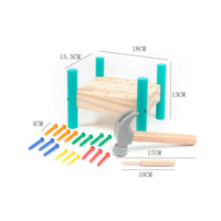 Early Development Toddler Pounding Bench Educational Wooden Hammer Peg Toy for Toddlers, Kids
