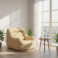 Removable and Washable Cover Tatami Floor Sofa High-Density Particle Filling Corduroy Floor Chair 110° Recline Angle Modern Nest Chair Ergonomic Back Support for Small Apartment, Living Room, Bedroom, Balcony