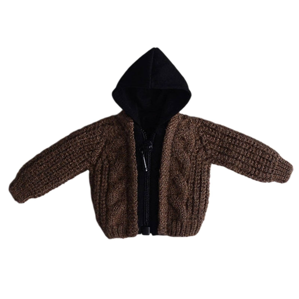 1:12 Scale Hooded Doll Jacket Cropped Doll Cardigan Textured